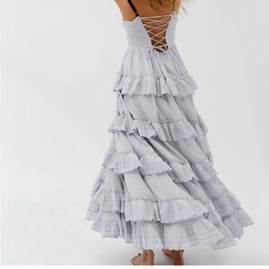 Urban Outfitters Light Gray Backless Tiered Dress